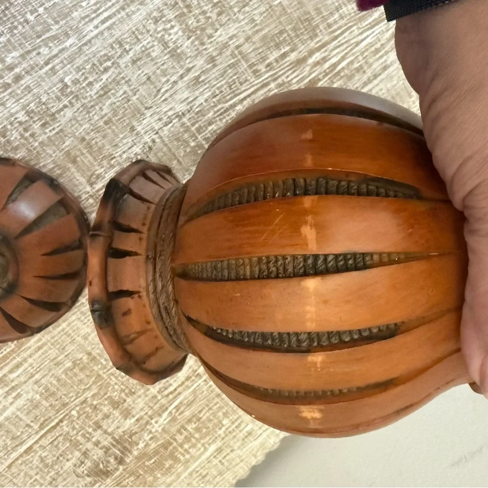Brown Lantern Shaped Jar with Lid, UGC